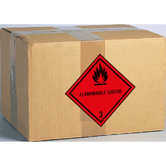 Verpackungskennzeichen Kl. 3 - Flammable Liquid, Folie, seewasserbeständig, 100x100mm, IMDG-Code, GGVSEB, ADR, IATA-Beschreibung lesen