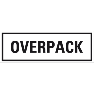 Verpackungskennzeichen OVERPACK, Folie, seewasserbeständig, 147x50 mm, 500/Rolle, IMDG-Code, GGVSEB, ADR-Beschreibung lesen