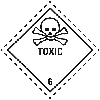 Verpackungskennzeichen Klasse 6.1 Toxic, Folie, seewasserbeständig, 100x100mm, IMDG-Code, GGVSEB, ADR, IATA Verpackungskennzeichen Klasse 6.1 Toxic, Folie, seewasserbeständig, 100x100mm, IMDG-Code, GGVSEB, ADR, IATA