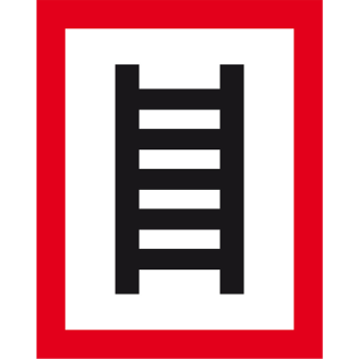 Feuerwehrschild Stelle zum Anleitern, DIN 4066, Aluminium, 200x250mm, DIN 4066-Beschreibung lesen