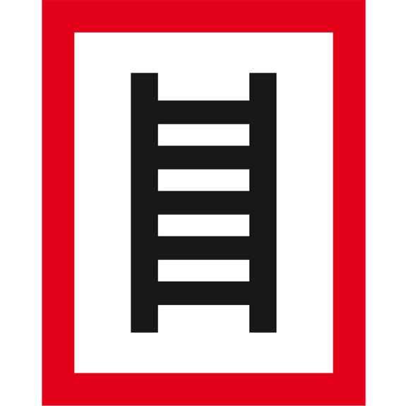 Feuerwehrschild Stelle zum Anleitern, DIN 4066, Aluminium, 200x250mm, DIN 4066-Beschreibung lesen