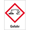 Gefahrensymbol Ätzwirkung GHS 05, Gefahr, Folie, 26x37mm, 500/Rolle, GHS-Verordnung