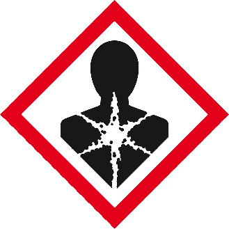 Gefahrensymbol Gesundheitsgefahr GHS 08, Folie, selbstklebend, 18x18mm, 8/Bogen, GHS-Verordnung-Beschreibung lesen