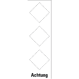 Grundetikett Achtung, für 3 GHS-Piktogramme, Folie, selbstklebend, 88x247mm-Beschreibung lesen