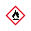 Gefahrensymbole Flamme GHS 02, Folie, selbstklebend, 50mm, 10m/Rolle, GHS-Verordnung