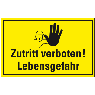 Hinweisschild Zutritt verboten! Lebensgefahr!, Kunststoff, 300x200mm-Beschreibung lesen