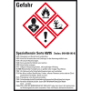 GHS-Etikett Spezialbenzin Sorte 60/95, GefStoffV/GHS/CLP, Folie, 52x74mm, 10/Bogen