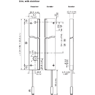 Rideau optique Smart line H=1240mm Rés=40mm P=3m PNP, M08 4P+C - SGS4-S124P3PS2T00-Lire la description