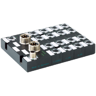 Cube67 Module d'extension IP67, DIO16 - 1.6A DO16 - 2A (E) - 16×M12 - 56641 | Cube67 DIO16 DO16 E 16xM12-Lire la description