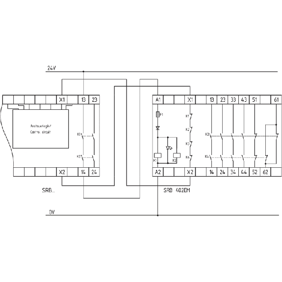 Module d"extension 24VAC/DC - SRB402EM 24V-Lire la description
