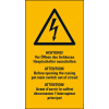 Warn-Kombischild Achtung! Vor Öffnen..., RoHS konform, 3-spr., Folie, 26x52mm, 10/BOG, ASR A1.3, DIN EN ISO 7010 W012 Warn-Kombischild Achtung! Vor Öffnen..., RoHS konform, 3-spr., Folie, 26x52mm, 10/BOG, ASR A1.3, DIN EN ISO 7010 W012