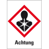 Gefahrensymbol Gesundheitsgefahr GHS 08, Achtung, Folie, 37x26mm, 12/Bogen, GHS-Verordnung