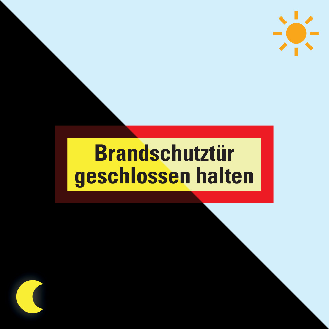 PERMALIGHT power langnachleuchtend Feuerwehrschild Brandschutztür geschlossen.., Folie, 210x74mm-Beschreibung lesen