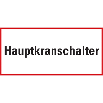 Hinweisschild Hauptkranschalter, Aluminium, 185x385mm-Beschreibung lesen