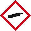 Gefahrensymbol Gasflasche GHS 04, Folie, selbstklebend, 18x18mm, 8/Bogen, GHS-Verordnung