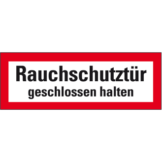Feuerwehrschild Rauchschutztür geschlossen halten, Folie, selbstklebend, 210x74mm, DIN 4066-Beschreibung lesen