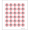 Minisymbol GHS 02 Entzündbare Stoffe, Folie, selbstklebend, 20x20mm, 30/Bogen