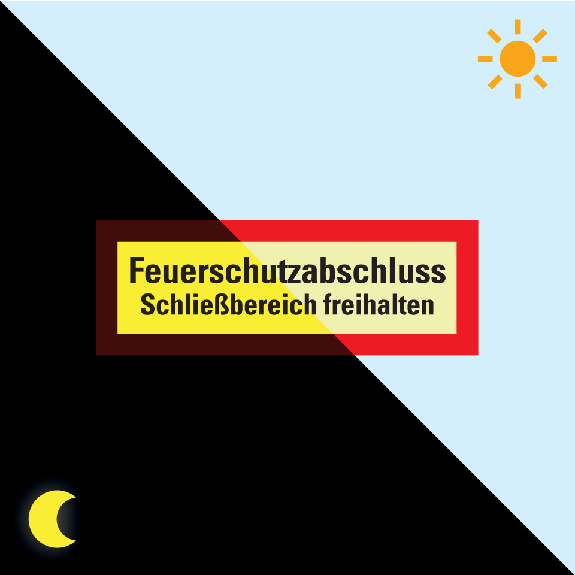 PERMALIGHT power langnachleuchtend Feuerwehrschild Feuerschutzabschluss..., Folie, 297x105mm-Beschreibung lesen