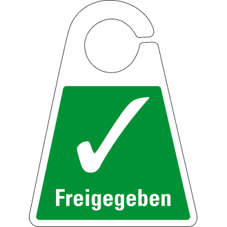 Qualitätsanhänger Freigegeben, beidseitig bedruckt, grün, Kunststoff, 120x165mm-Beschreibung lesen