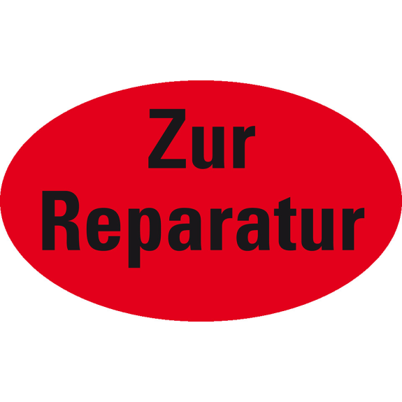 Organisationsetikett Z.Reparatur, oval, rot, Haftpapier, ablösbar, 90x53mm, 500/Rolle Organisationsetikett Z.Reparatur, oval, rot, Haftpapier, ablösbar, 90x53mm, 500/Rolle-Beschreibung lesen