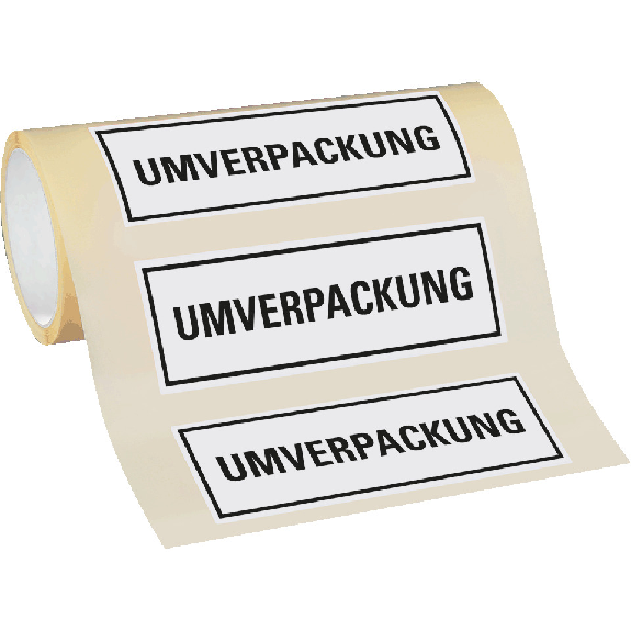Verpackungskennzeichen UMVERPACKUNG, Folie, seewasserbeständig, 147x50 mm, 500/Rolle, IMDG-Code, GGVSEB, ADR Verpackungskennzeichen UMVERPACKUNG, Folie, seewasserbeständig, 147x50 mm, 500/Rolle, IMDG-Code, GGVSEB, ADR-Beschreibung lesen
