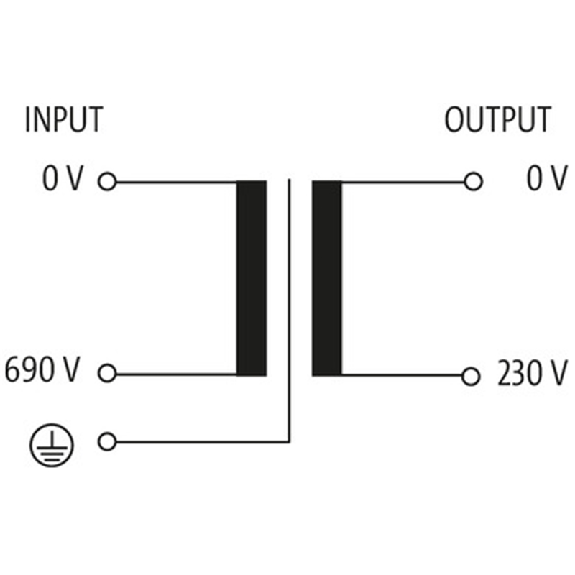 Transfo. cont. isol. MTS 1/2 phase 2500VA IN: 690VAC OUT: 230VAC - 866158 | MST 2500-690/230-Lire la description