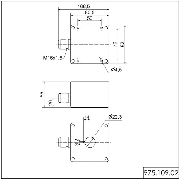 Boîtier de montage 82x55x106,5mm IP65 GRIS - 975.109.02 Boîtier de montage 82x55x106,5mm IP65 GRIS - 975.109.02-Lire la description