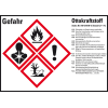 GHS-Etikett Ottokraftstoff, GefStoffV/GHS/CLP, Folie, 148x105mm, 4/Bogen