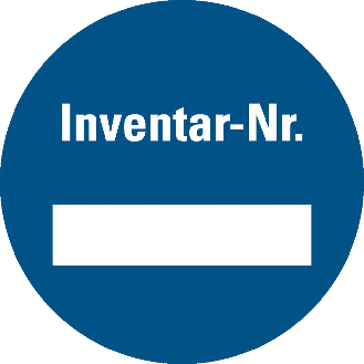 Inventaretiketten Inventar-Nr., blau, Dokumentenfolie, Ø 40mm, 90/VE-Beschreibung lesen