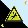 PERMALIGHT power langnachleuchtend Warnschild Warnung vor Absturzgefahr, ISO, Kunststoff, fluoreszierend, SL 200mm PERMALIGHT power langnachleuchtend Warnschild Warnung vor Absturzgefahr, ISO, Kunststoff, fluoreszierend, SL 200mm