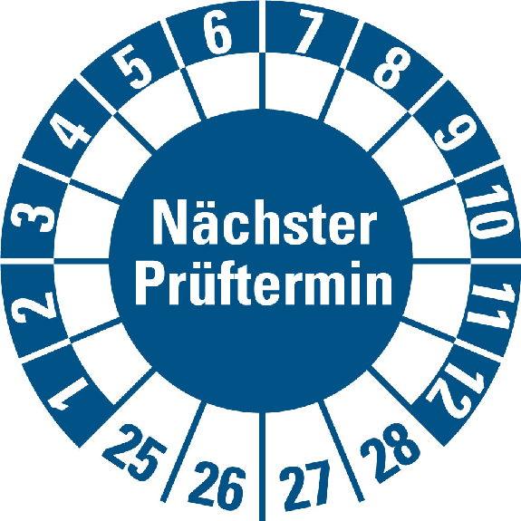 Prüfplakette Nächster Prüftermin 25-28,blau,Folie,selbstklebend,Ø 30mm,10/Bogen Prüfplakette Nächster Prüftermin 25-28,blau,Folie,selbstklebend,Ø 30mm,10/Bogen-Beschreibung lesen