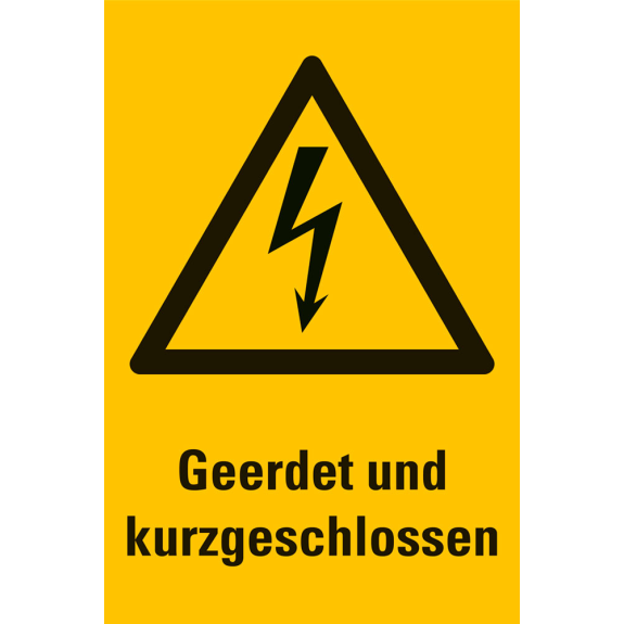 Warn-Kombischild Geerdet und kurzgeschlossen, Kunststoff, 300x200mm Warn-Kombischild Geerdet und kurzgeschlossen, Kunststoff, 300x200mm-Beschreibung lesen