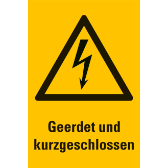 Warn-Kombischild Geerdet und kurzgeschlossen, Kunststoff, 300x200mm-Beschreibung lesen