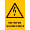Warn-Kombischild Geerdet und kurzgeschlossen, Kunststoff, 300x200mm