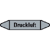 Rohrleitungsetikett Druckluft, grau/schwarz, für Ø 15-25mm, 17x96mm, 8/Bogen