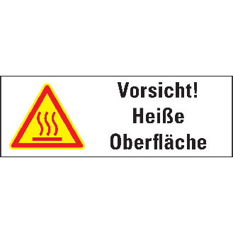 Thermo-Warnschilder,Vors. Heiße Oberfläche,ASR/ISO,Folie,temperaturg.,210x74mm-Beschreibung lesen