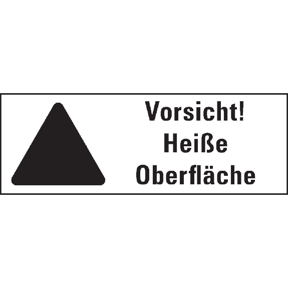 Thermo-Warnschilder,Vors. Heiße Oberfläche,ASR/ISO,Folie,temperaturg.,210x74mm-Beschreibung lesen