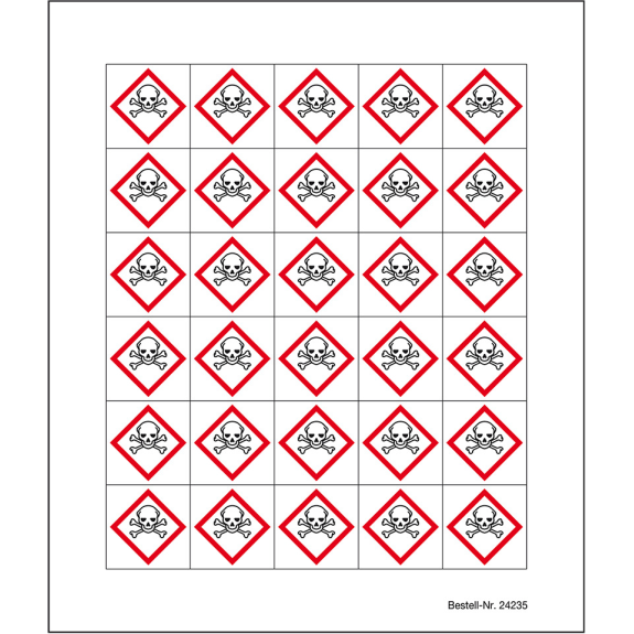 Minisymbol GHS 06 Akute Toxizität, Polyesterfolie, selbstklebend, 20x20mm, 30/Bogen Minisymbol GHS 06 Akute Toxizität, Polyesterfolie, selbstklebend, 20x20mm, 30/Bogen-Beschreibung lesen
