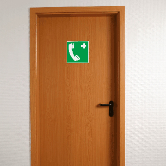 Rettungszeichen Notruftelefon, Kunststoff, 200x200mm, ASR A1.3, DIN EN ISO 7010 E004-Beschreibung lesen
