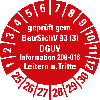 Prüfplakette BetrSichV 3,Leitern,25-30,rot,Folie,selbstklebend,Ø 30mm,500/Rolle