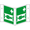 Rettungs-Nasenschild Krankentrage, Kunststoff, 200x200mm, ASR A1.3, DIN EN ISO 7010 E013 Rettungs-Nasenschild Krankentrage, Kunststoff, 200x200mm, ASR A1.3, DIN EN ISO 7010 E013