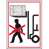 Verbotsschild Nicht unter angehobene Last treten, praxisbewährt, Folie, 100x150mm Verbotsschild Nicht unter angehobene Last treten, praxisbewährt, Folie, 100x150mm