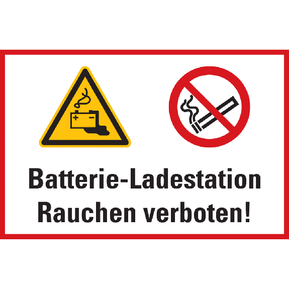 Hinweisschild Batterieladestation Rauchen verboten..., Kunststoff, 300x400mm Hinweisschild Batterieladestation Rauchen verboten..., Kunststoff, 300x400mm-Beschreibung lesen