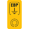 Hinweisetikett Erdungskontaktpunkt EBP, Folie, selbstklebend, 40x20mm, 16/Bogen