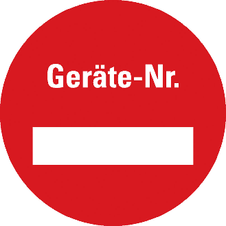 Inventaretiketten Geräte-Nr., rot, Dokumentenfolie, Ø 30mm, 90/VE-Beschreibung lesen