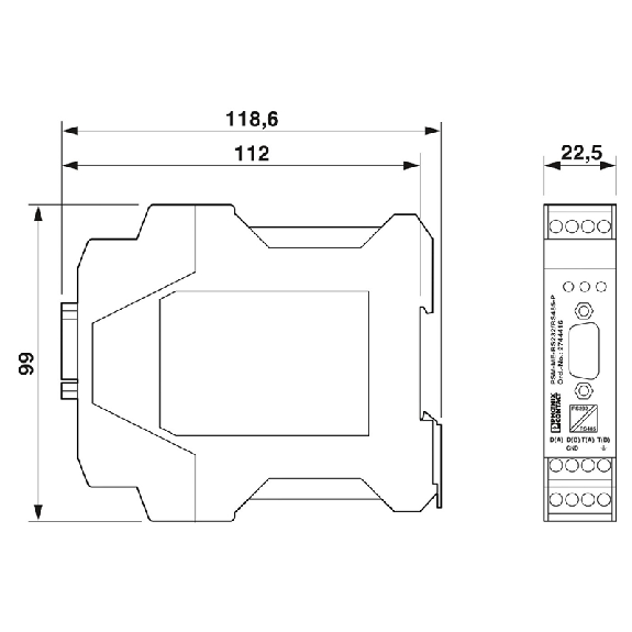 Convertisseur d'interface, isolation galvanique RS-232 (V.24) 4 voies - PSM-ME-RS232/RS232-P Convertisseur d'interface, isolation galvanique RS-232 (V.24) 4 voies - PSM-ME-RS232/RS232-P-Lire la description