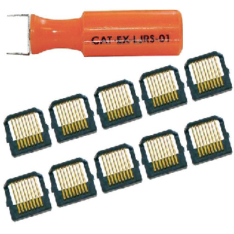 Kit de remplacement d'inserts connecteur RJ45 (outil + 10 connecteurs)-Lire la description
