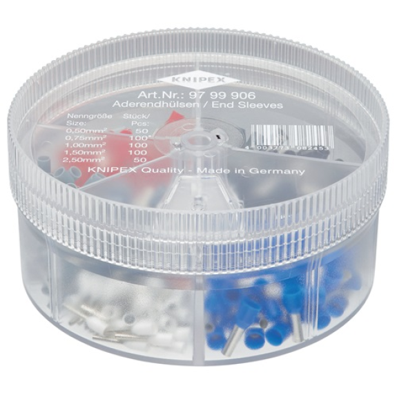 Boîte d’embouts de câble  400-pièces 0,5 - 2,5 mm²  boîte en plastique 1,00 PCE-Lire la description