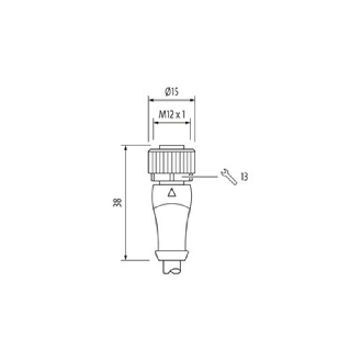 M12A Fem Droit 5p; Câble PUR (UL/CSA) 5x0.34 Gris Cpc 7.5m - 7000-12241-2350750-Lire la description