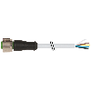 M12A Fem Droit 5p; Câble PUR (UL/CSA) 5x0.34 Gris Cpc 7.5m - 7000-12241-2350750